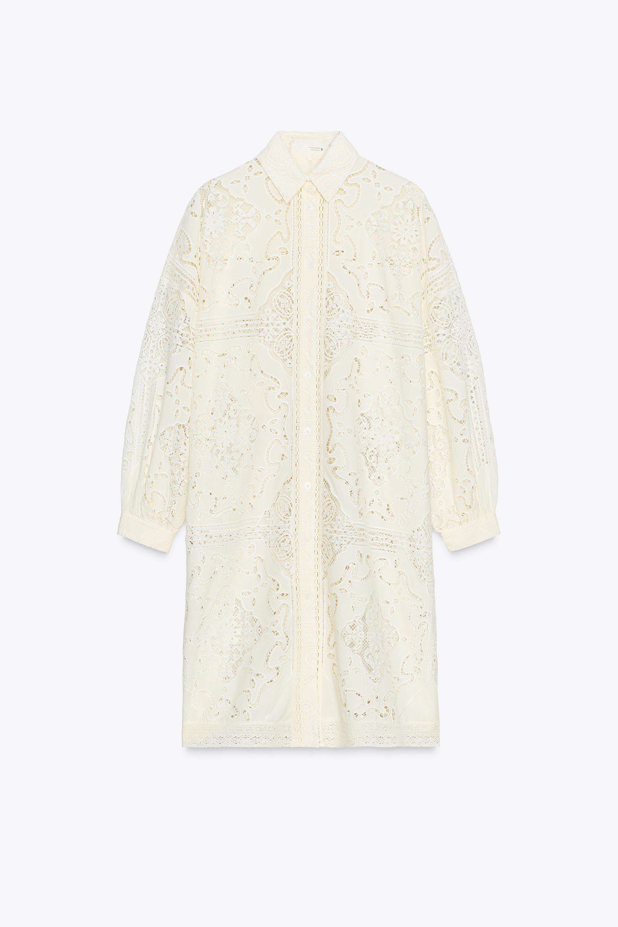 EMBROIDERED SHIRT DRESS ZW COLLECTION